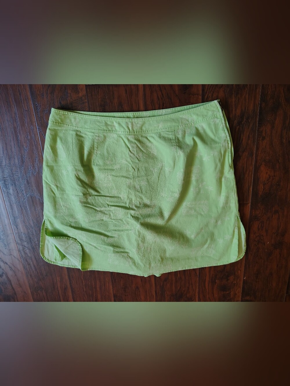 Retro Liz Claiborne Green Print skort size 16W